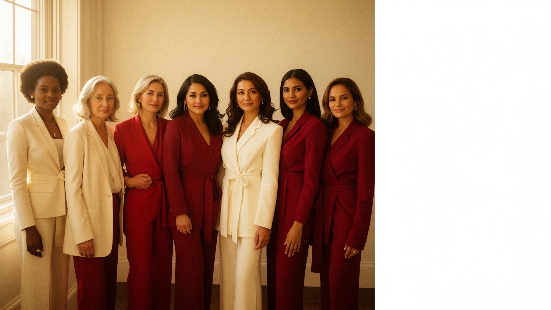 A diverse circle of women standing together in solidarity